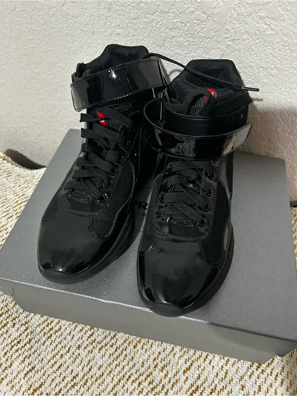 Prada Black High-Top Sneakers - Matte Black
